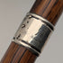 Circa 1928 British Vintage Brown Shaft, Curved Handle, Sterling Silver Ornamented Walking Stick, 85cm