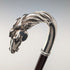 Italian Vintage Brown Shaft Sterling Silver Horsehead Handle Walking Stick, 95cm