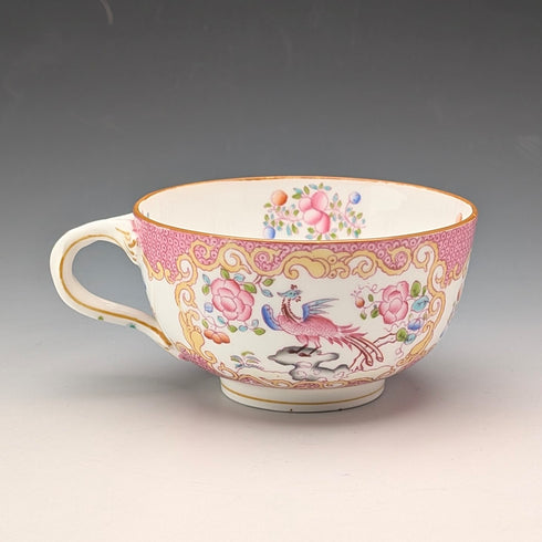 1920s British Minton Teacup Trio Pink Cockatrice, Custom Order for Meyer Emporium ②