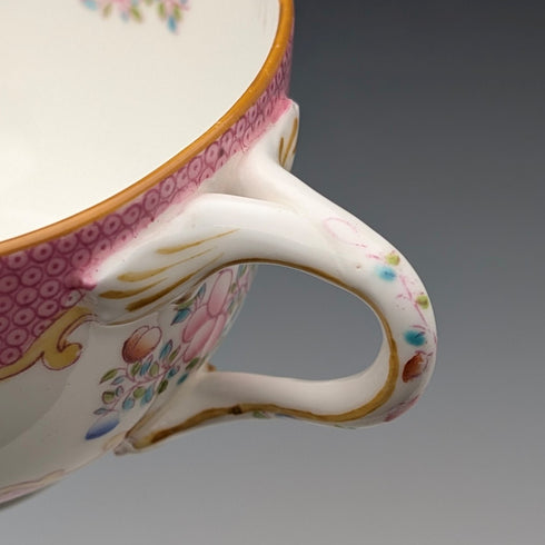 1920s British Minton Teacup Trio Pink Cockatrice, Custom Order for Meyer Emporium ②