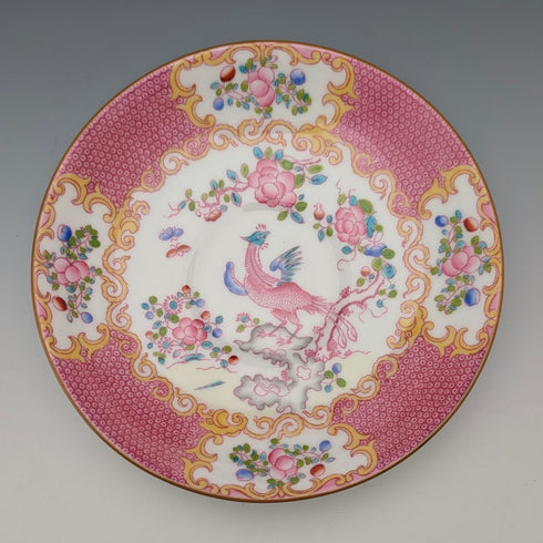 1920s British Minton Teacup Trio Pink Cockatrice, Custom Order for Meyer Emporium ②