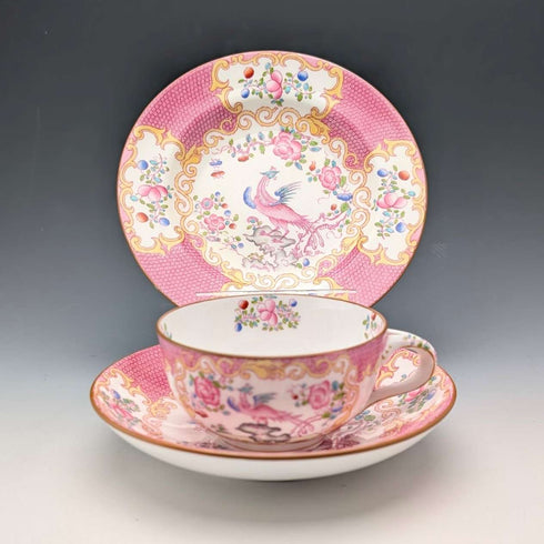 1920年代英國明頓茶杯三件組粉紅雞蛇,為邁耶商場特別訂購③