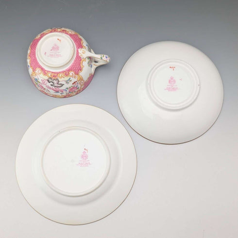 1920年代英國明頓茶杯三件組粉紅雞蛇,為邁耶商場特別訂購③