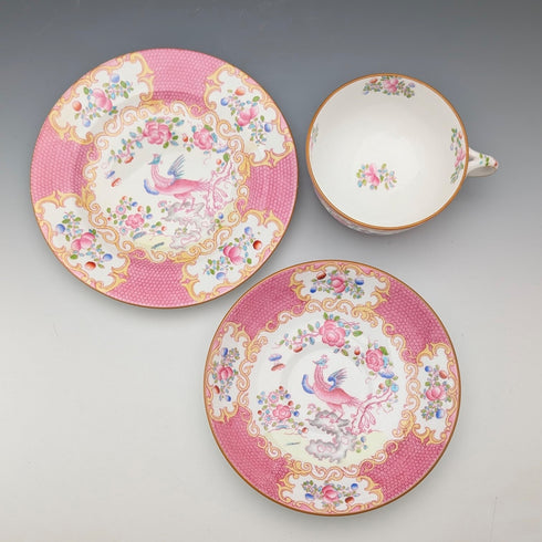 1920s British Minton Teacup Trio Pink Cockatrice, special order for Meyer Emporium ④
