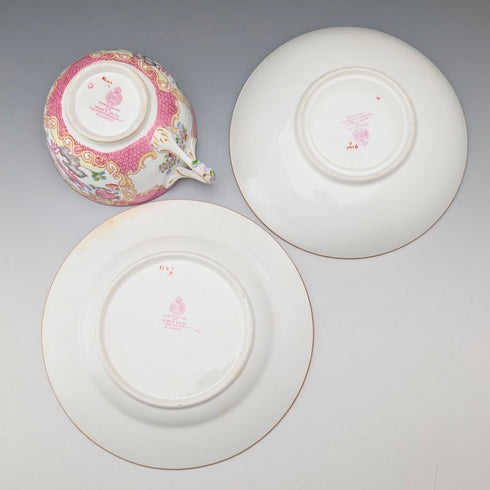 1920s British Minton Teacup Trio Pink Cockatrice, special order for Meyer Emporium ④