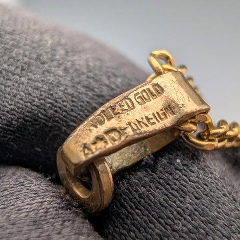 ヴィンテージ ロールドゴールド クロス型ペンダント ネックレスチェーン付