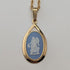 British Wedgwood Jasperware Pendant with Gold P Base and Necklace Chain
