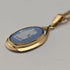 British Wedgwood Jasperware Pendant with Gold P Base and Necklace Chain