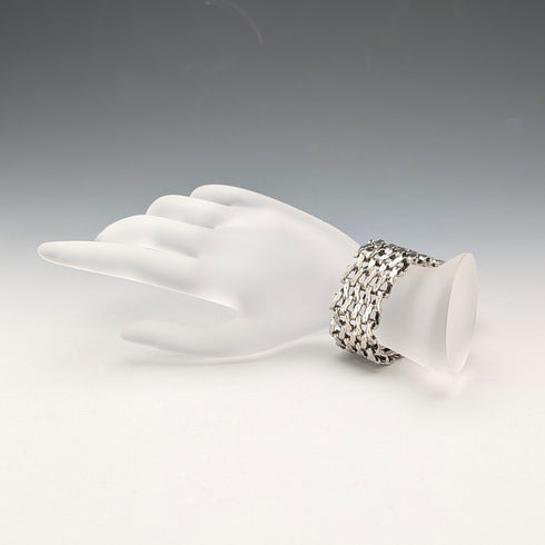 1975年 英国ヴィンテージ 純銀製 ゲートスタイル ブレスレット 57g PM