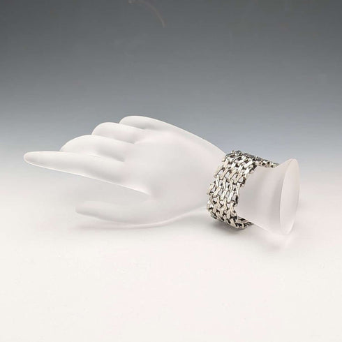 1975 British Vintage Sterling Silver Gate Style Bracelet, 57g, PM