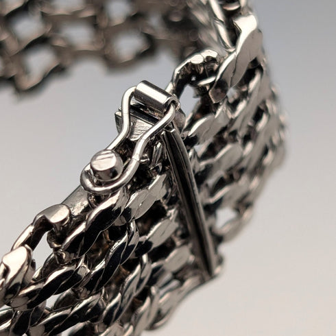 1975年 英国ヴィンテージ 純銀製 ゲートスタイル ブレスレット 57g PM