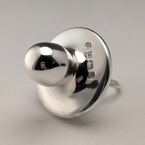British Vintage Sterling Silver Pacifier, 19g, Carr's of Sheffield