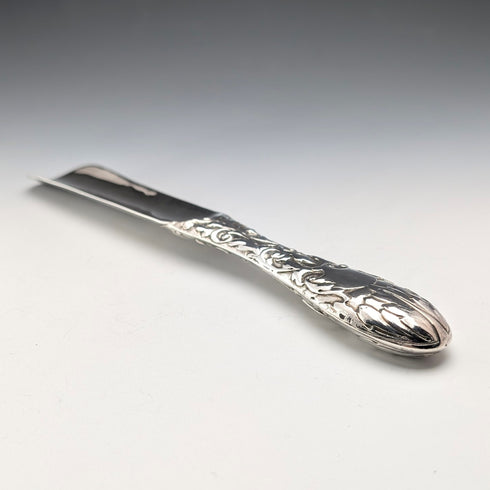 1892 British Antique Sterling Silver Shoehorn, 70g, Norman Marshall