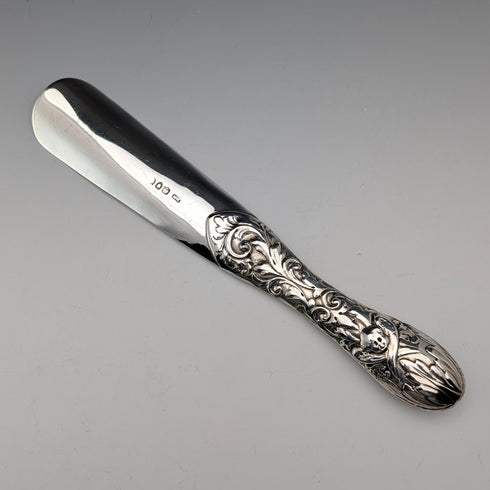 1892 British Antique Sterling Silver Shoehorn, 70g, Norman Marshall