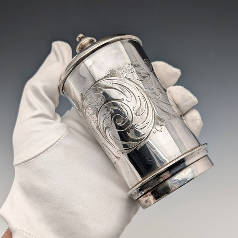 Antique British silver-plated filter (part of a coffee machine?)