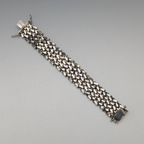 1975年 英国ヴィンテージ 純銀製 ゲートスタイル ブレスレット 57g PM