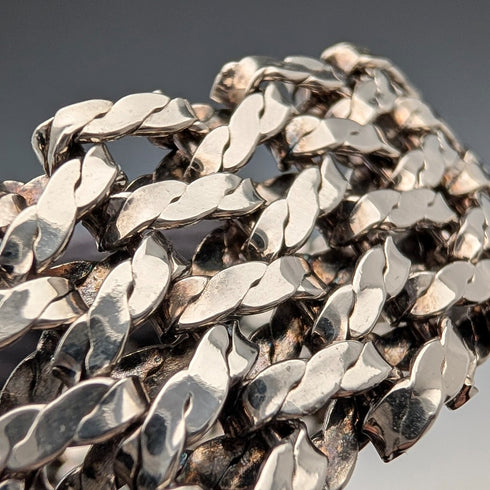 1975年 英国ヴィンテージ 純銀製 ゲートスタイル ブレスレット 57g PM