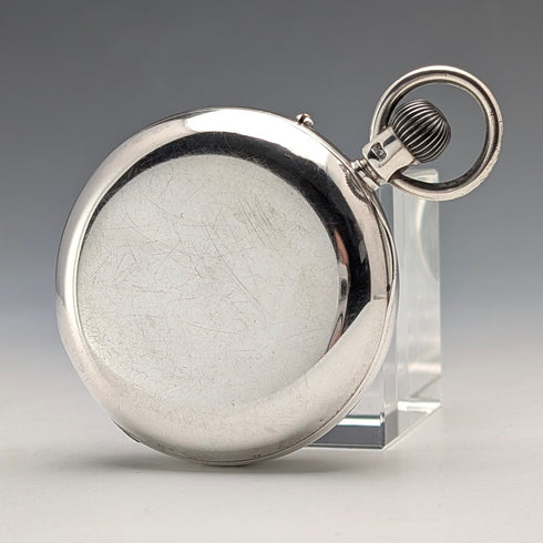 1899年 英国アンティーク J.W.Benson BANK 懐中時計 純銀オープンフェース 動作良好