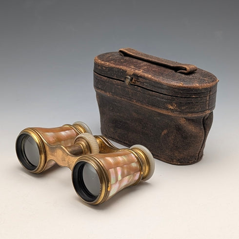 フレンチアンティーク マザーオブパール装飾 オペラグラス 双眼鏡 ケース付 Colmont FT