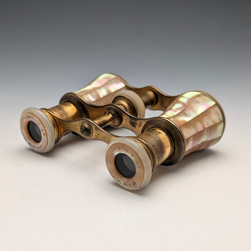 フレンチアンティーク マザーオブパール装飾 オペラグラス 双眼鏡 ケース付 Colmont FT