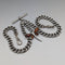 Antique British Sterling Silver Double Albert Chain, 59g, Sterling Silver & Amber Dragonfly Fob
