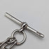 British Vintage Sterling Silver Fancy Link Double Albert Chain, 35g, Sterling Silver Medal Fob