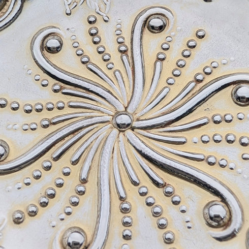 1890 British antique sterling silver pedestal bowl, 13cm diameter, by Charles Edwards