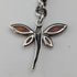 Antique British Sterling Silver Double Albert Chain, 59g, Sterling Silver & Amber Dragonfly Fob