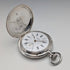 Antique Longines pocket watch, circa 1901, Art Nouveau decoration, silver-sided hunter case, in good working order.