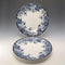 Pair of antique British Burlington pattern semi-porcelain lunch plates by Wedgwood & Co.