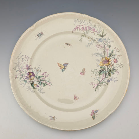 French Antique Japonism Design Hard Ceramic Side Plate Pair ①