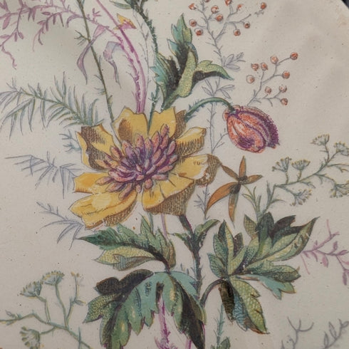 French Antique Japonism Design Hard Ceramic Side Plate Pair ①