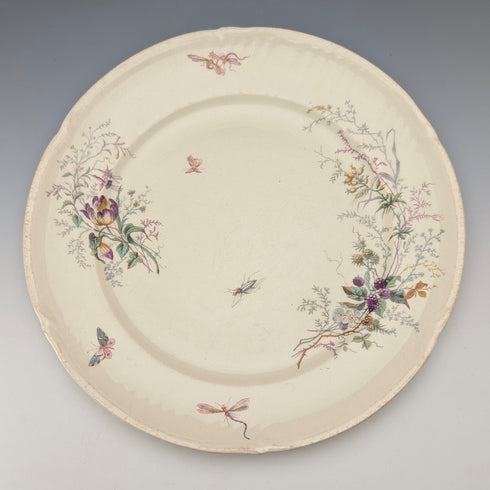 French Antique Japonism Design Hard Ceramic Side Plate Pair ①