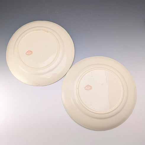 French Antique Japonism Design Hard Ceramic Side Plate Pair ①