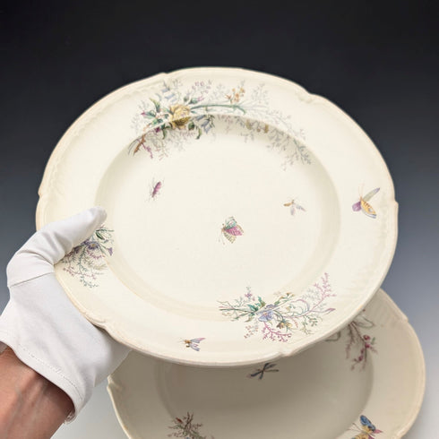 法式復古日式設計硬陶瓷湯盤一對 ①