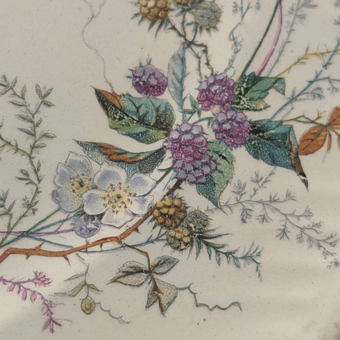 French Antique Japonism Design Hard Ceramic Side Plate Pair ②
