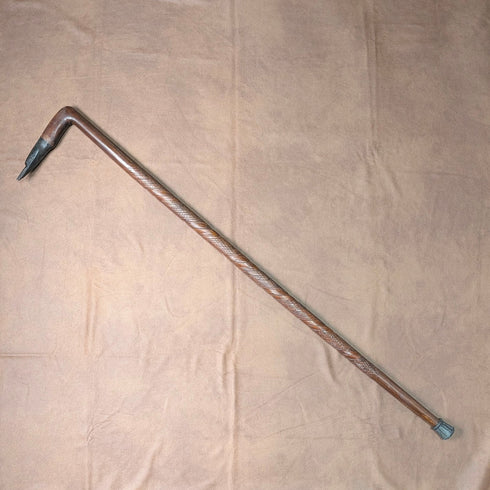 ヴィンテージ 彫刻ブラウンシャフト ヘロンヘッドハンドル ステッキ 杖 91cm