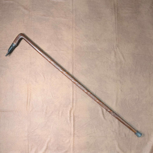 ヴィンテージ 彫刻ブラウンシャフト ヘロンヘッドハンドル ステッキ 杖 91cm