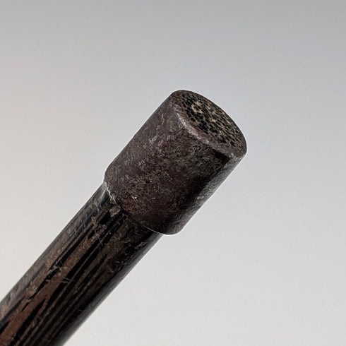 英国アンティーク ブラックシャフト 彫刻純銀製 ロンデルハンドル ステッキ 杖 86cm