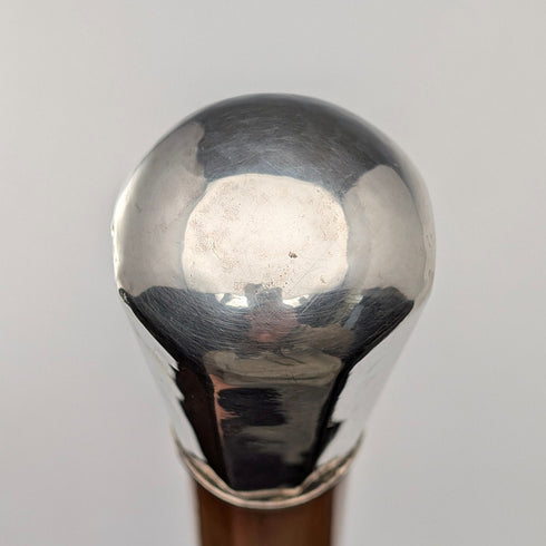 アンティーク マラッカシャフト 純銀製 ロンデルハンドル ステッキ 杖 87cm