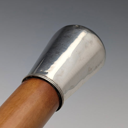 アンティーク マラッカシャフト 純銀製 ロンデルハンドル ステッキ 杖 87cm