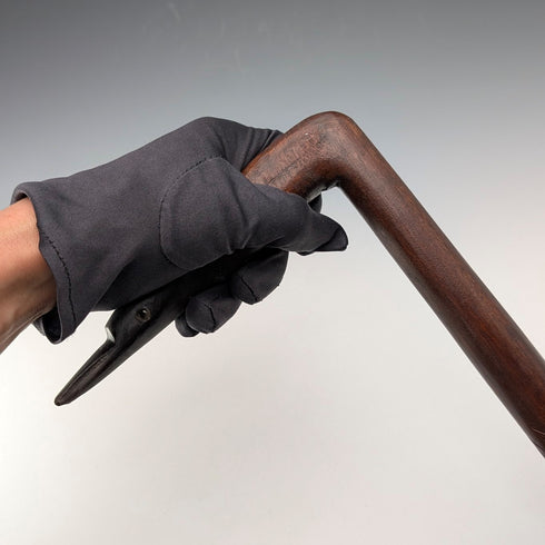 ヴィンテージ 彫刻ブラウンシャフト ヘロンヘッドハンドル ステッキ 杖 91cm