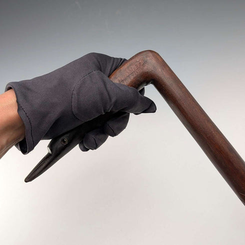 ヴィンテージ 彫刻ブラウンシャフト ヘロンヘッドハンドル ステッキ 杖 91cm