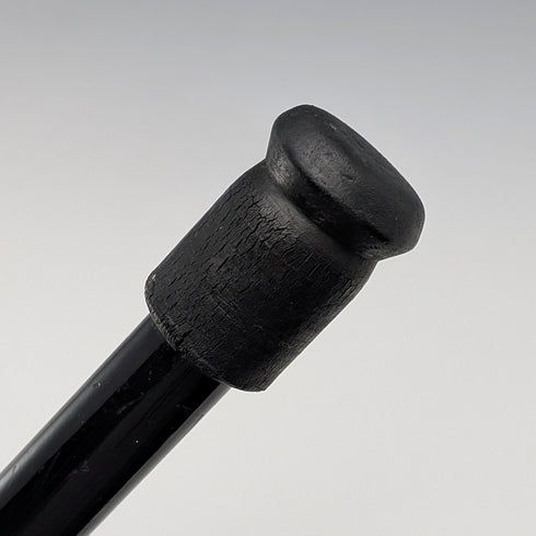 イタリアンヴィンテージ ブラックシャフト 純銀ホースヘッドハンドル ステッキ 杖 82cm