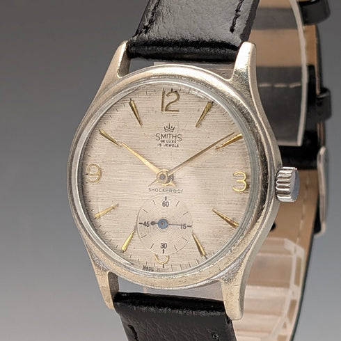 1960年代頃 英国ヴィンテージ スミス 腕時計 SMITH DeLux 15石機械式 動作良好