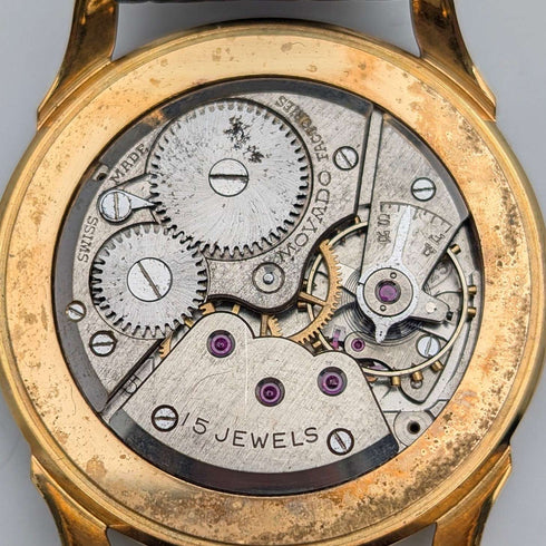 1950s Swiss MOVADO men's wristwatch, 15 jewels, gold-plated case, in good working order