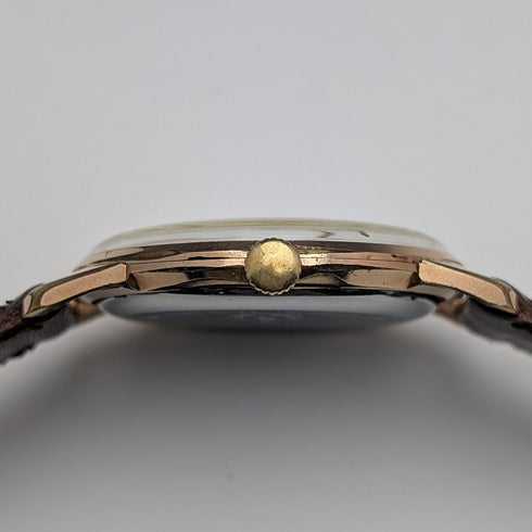 1950年代 スイス Cauny 紳士用腕時計 15石機械式 金張りケース 動作良好