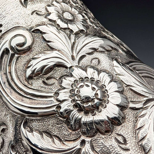 1736 Georgian Sterling Silver Large Mug with Relief, 356g, by Richard Bayley