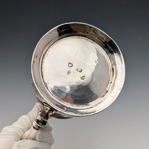 1736 Georgian Sterling Silver Large Mug with Relief, 356g, by Richard Bayley