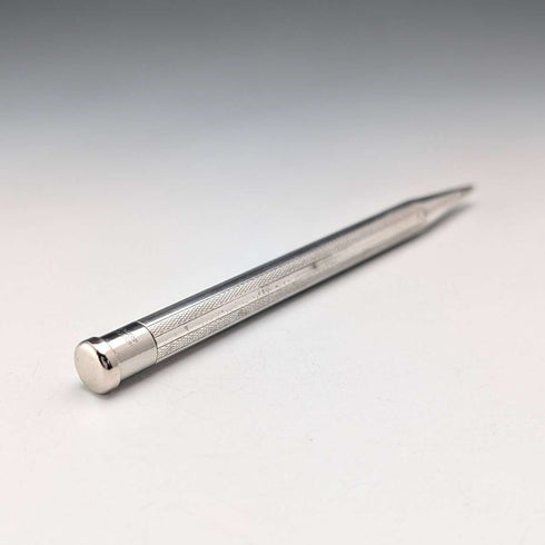 British Vintage Yard O' Red Rhodium Plated Push-On Mechanical Pencil with Paper Box and Instructions